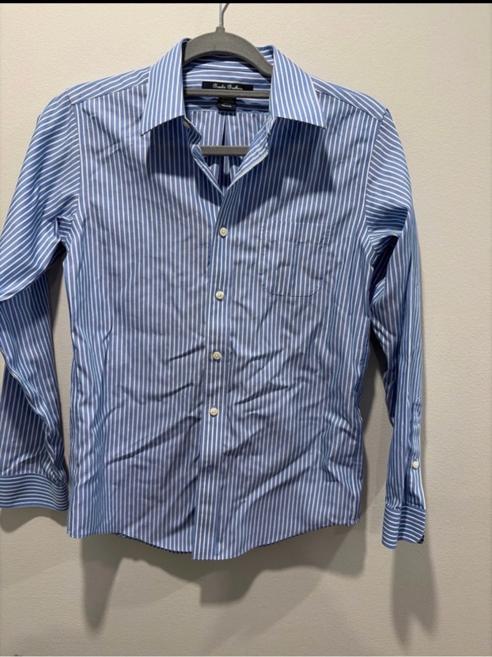 Brooks Brothers Blue and White Stripe Men’s Dress Shirt
